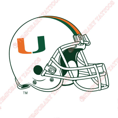 Miami Hurricanes Customize Temporary Tattoos Stickers NO.5046